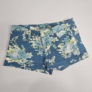 Vanilla Star‎ blue floral shorts womens size 5